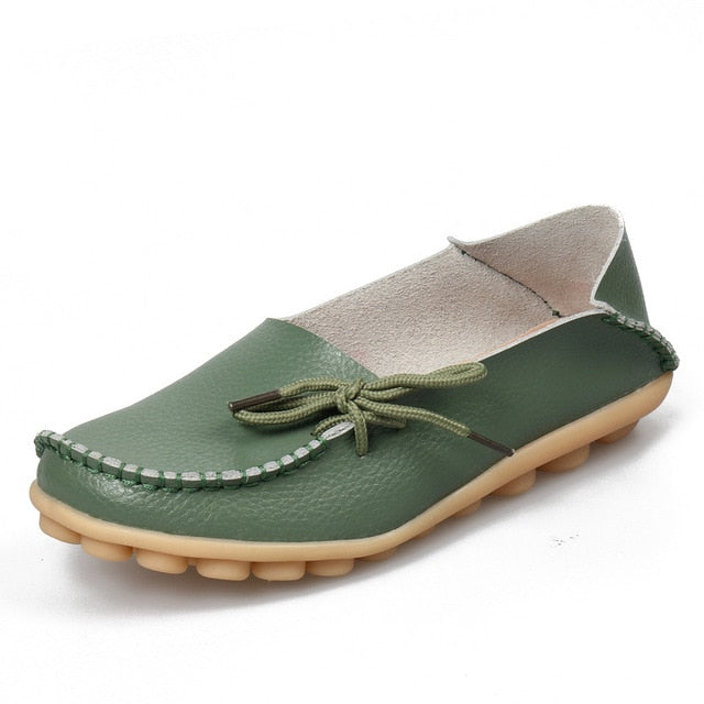 Soft Leisure Flats Women Leather Shoes Moccasins Mother Loafers