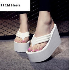 Women Fashion Summer Chunky Sole Wedges Heels Flip Flops