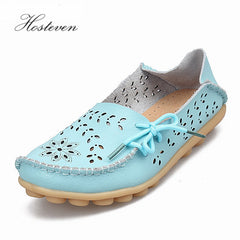 Women's Casual Genuine Leather Shoes Woman Loafers