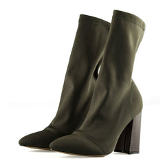 Teahoo Slim Stretch Ankle Boots for Women Pointed Toe Sock Boots