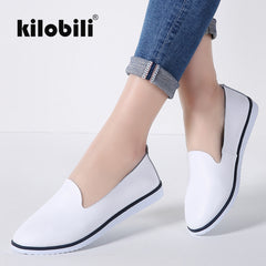 kilobili Women Ballet Flats Shoes Genuine Leather Slip on ladies