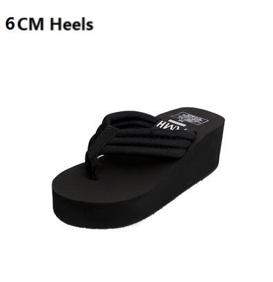 Women Fashion Summer Chunky Sole Wedges Heels Flip Flops