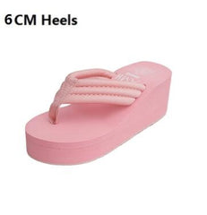 Women Fashion Summer Chunky Sole Wedges Heels Flip Flops