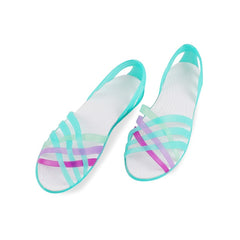 MCCKLE Women Jelly Shoes Rianbow Summer Sandals