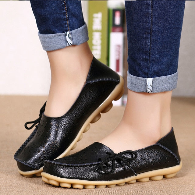 Big size 34-44 2018 spring women flats shoes women genuine leather