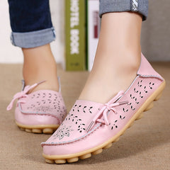 Women Flats Women Genuine Leather Shoes Slip On Loafers