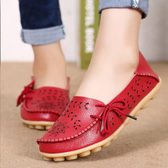 Women Flats Women Genuine Leather Shoes Slip On Loafers