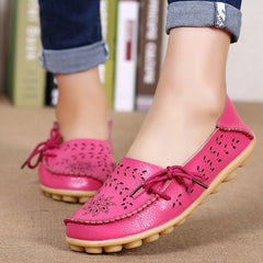 Women Flats Women Genuine Leather Shoes Slip On Loafers