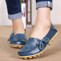 Women Flats Women Genuine Leather Shoes Slip On Loafers