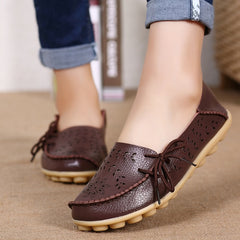 Women Flats Women Genuine Leather Shoes Slip On Loafers