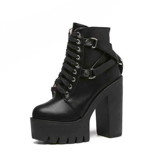 Gdgydh Fashion Black Boots Women Heel Spring