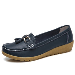 2018 Flats Woman Cow Leather Flats Women Slip On