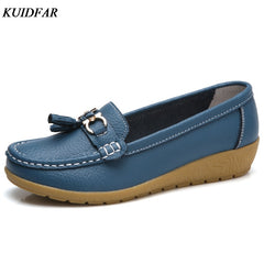 KUIDFAR 2018 Summer Genuine Leather Women Casual Shoes