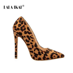 LALA IKAI High Heels Leopard Shoes Women Pumps
