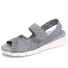 STQ 2019 women flat sandals shoes women woven wedge sandals