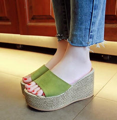 Summer Buckle Women's Sandals Velvet Flock Fish Mouth Fashion high Heel