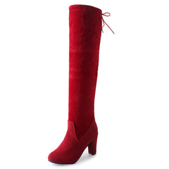 Women Thigh High Boots Fashion Suede Leather High Heels