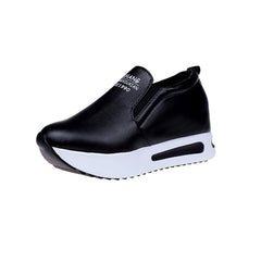 MCCKLE Women Creepers Spring Increasing Height Shoes