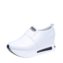 MCCKLE Women Creepers Spring Increasing Height Shoes