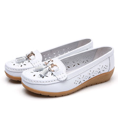 Women Flat 2019 Summer Women Genuine Leather Shoes