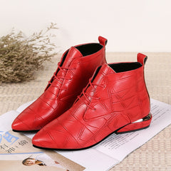 2019 Fashion Women Boots Casual Leather Low High Heels