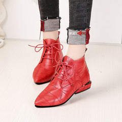 2019 Fashion Women Boots Casual Leather Low High Heels
