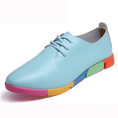 2019 new breathable genuine leather flats shoes woman