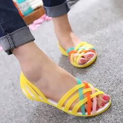 Women Sandals Jelly Shoes Peep Toe Summer Beach Shoes