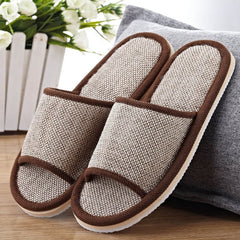Wholesale 2019 Natural Flax Home Slippers Indoor Floor Shoes
