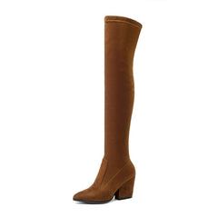 QUTAA 2020 Women Over The Knee High Boots Hoof